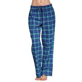 CYZ Women's 100% Cotton Super Soft Flannel Plaid Pajama/Lounge Pants-F17001-S
