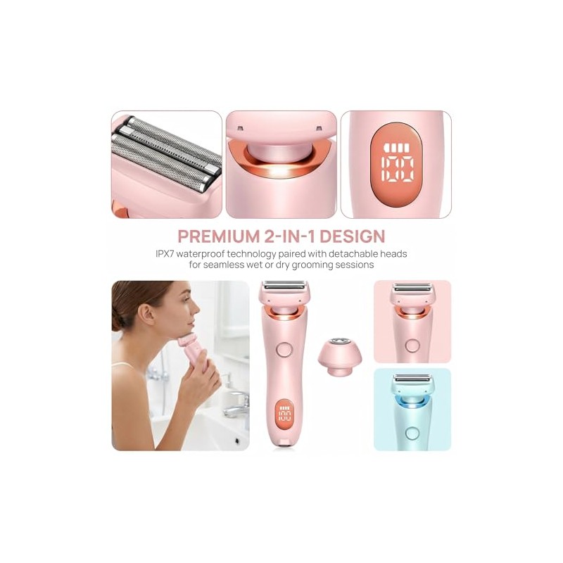 Shave Pro.Electric Shaver for Women, Rechargeable, Waterproof Trimmer for Face,