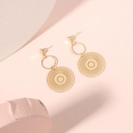 Boho Earrings for Women, Trendy Ethnic Hollow Round Flower Leaves Dangle Earrings Statement Large Lightweight Chandelier Earrings for Teen Girls Holiday Jewelry Gifts (Boho2)