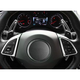 iJDMTOY Gun Metal Grey CNC Billet Aluminum Larger Paddle Shifter Extensions Compatible with Chevy 2014-2019 C7 Corvette, 2016-up Gen6 Camaro