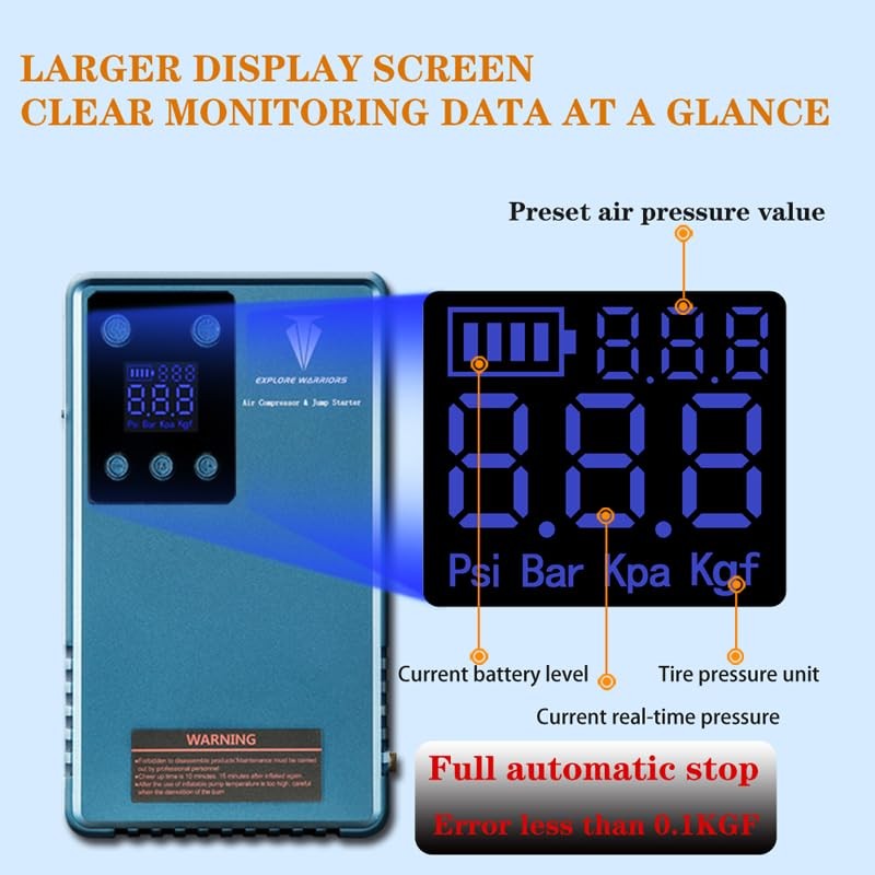 Jump Starter with Air Compressor Battery Booster Power Pack,Powerbank,Portable Electric