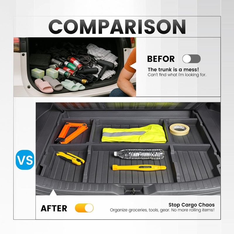 Gelacie Rear Hatch Trunk Hidden Storage Box Compatible with 2019-2025