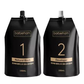 Barverham 바버함 자연블랙 피부에 묻어나지 않는 염색약 150g 1개 Barberham Natural Black Non-Staining Dye 150g [Black 150ml]