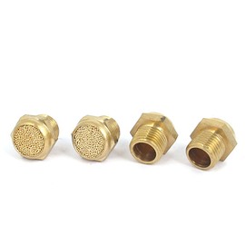 sourcing map 1/8BSP Thread Pneumatic Air Breather Silencer Muffler 4pcs