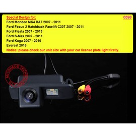 Navinio Backup Camera for Car, Waterproof Rear-View License Plate Car Rear Backup Parking Camera for Mondeo/Fiesta/Focus Hatchback/S-Max/Kuga/Everest