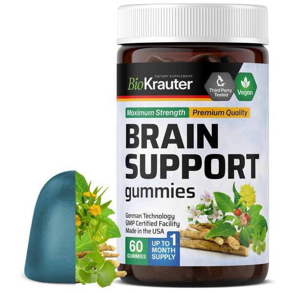 BIO KRAUTER Brain Support Gummies - 60 Vegan Chews -