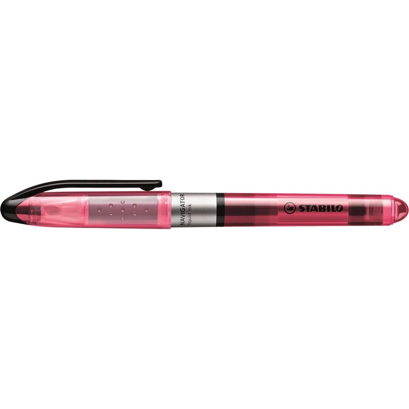 STABILO 6 x NAVIGATOR Pocket Highlighters Slanted Tip Pink