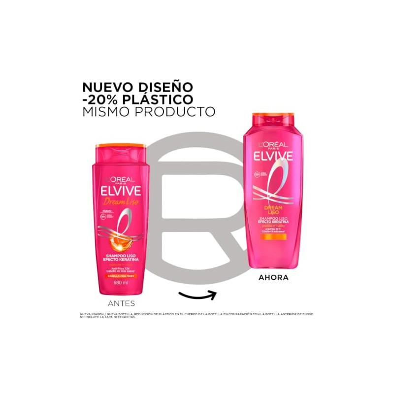 Oréal Paris Elvive Dream Liso Shampoo Antifrizz Efecto Keratina 380