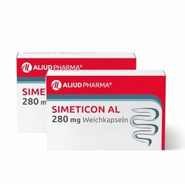 ALIUD PHARMA Simeticon AL 280 mg Weichkapseln, 2 x 32 Stück: Medizinprodukt zur Vorbeugung und Linderung von Magen-Darm-Beschwerden durch Gasbildung, wie Blähungen und Völlegefühl