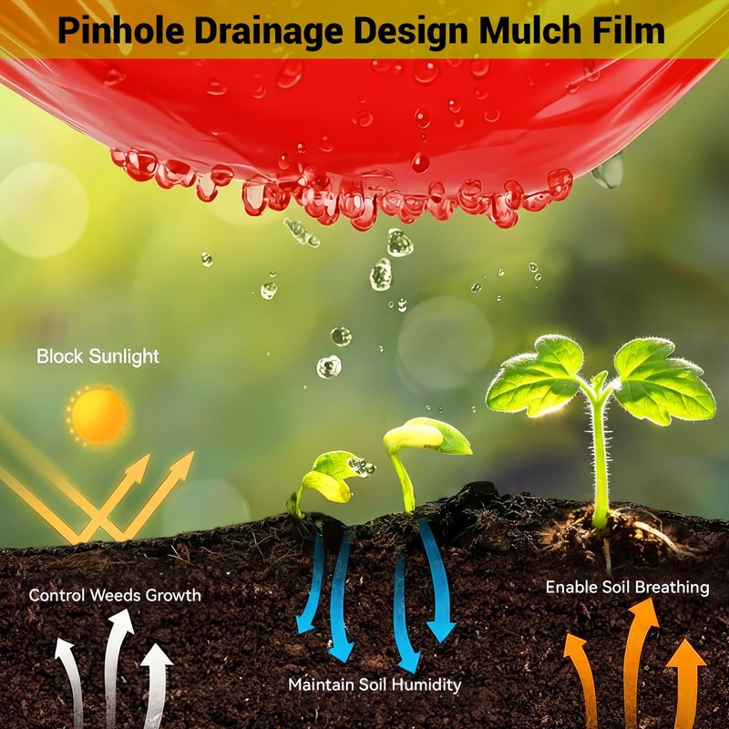 NRWRTY 4 Mil Red Plastic Mulch, 4 X 50 FT