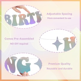 Happy Birthday Dancing Queen Banner Dancing Queen Themed Birthday Party Decorations Disco Bday Decorations Mamma Mia Decor Holographic