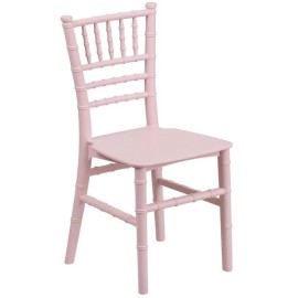 Bowery Hill 12.5" Contemporary Resin Kids Chiavari Chair in Pink