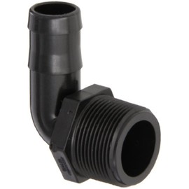 Banjo HB125/100-90 Polypropylene Hose Fitting, 90 Degree Elbow, 1-1/4" NPT Male x 1" Barbed