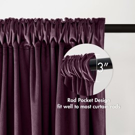 MIULEE Purple Orchid Velvet Curtains Thermal Insulated Blackout Curtain Drapes for Bedroom Living Room Darkening 90 Inches Long Curtains Panels Rod Pocket Set of 2