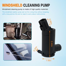 Premium 12V Windshield Washer Pump for Ford 1999-2007 Mustang,with Rubber Grommet Replaces 7R33-17664-DA, 7L8Z-17664-A, F6SZ-17664-A