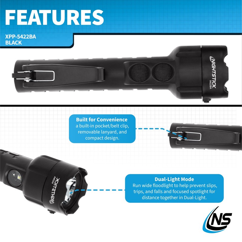 Nightstick XPP-5422BA Intrinsically Safe Dual-Light ATEX Zone 0 Flashlight, 3