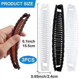 Alpinleux 4 Pcs Banana Hair Clips for Women, Large Double Combs Hair Claw Clips, Banana Clip Hair Accessories for Long Short Thick and Thin Hair (4 Colors)