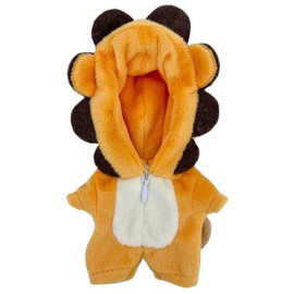 niannyyhouse 10cm Plush Doll Clothes Dinosaur Shark Onesies Loose Bodysuit Soft Stuffed Plush Toy Dress Up Accessories (Light Brown)