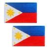 2 PCS Philippines Flag Hook and Loop Emblem Applique Badge
