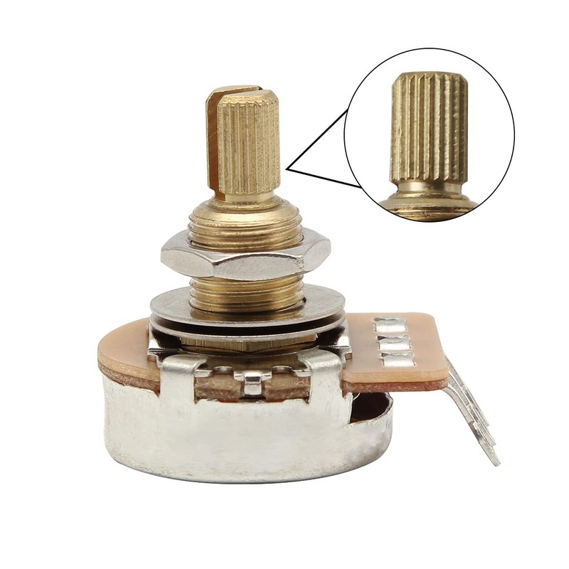 FLEOR A500K+B500K Guitar Tone/Volume Pots 24-Spline Long Split Shaft Guitar