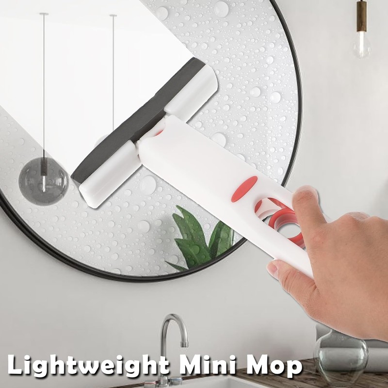 Portable Mini Mop, Self-Squeeze Sponge Mop, Wet and Dry Use,