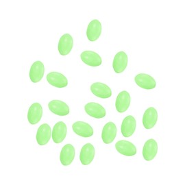 PATIKIL 6x4mm Glow Fishing Beads, 100Pcs Soft Plastic Oval Rubber Luminous Fishing Bait Eggs Rig Bead Tackle Lures Accessories with Storage Box, Green