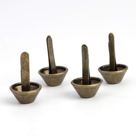 50Pcs Taschenfüsse, Bodennägel für Taschen Flache Pilz Spike Niet Taschenzubehör(10mm Messing)