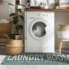 Machine Washable Text Design Rug Non-Slip Rubberback 2x5 Laundry Room
