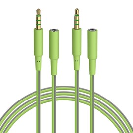 Geekria 3.5mm (1/8") Male to 3.5mm (1/8") Female Headphone Plug Adapter, Audio Extension Cable, TPE Cable Compatible with Bose SoundSport SIE2, SIE2I, Sony MDR-AS20J, AS200 Etc (55cm+75cm/2 Pack)