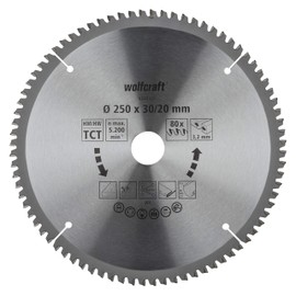wolfcraft 6542000 Mitre Saw Blade Diameter 250 mm Fine, Clean Cuts