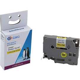 G&G Printer tape 14976 compatible ersetzt Brother TZe-621 Bandfarbe: yellowSchriftfarbe: black 9mm 8