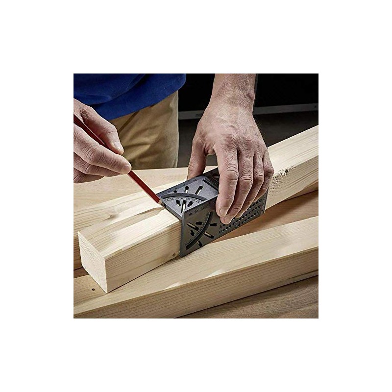 zmart Carpentry Right Angle Gauge, 45 Degree Mark Line, T-Shape,