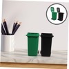 Operitacx 2pcs Recycle Bin Mini Wheelie Bin Trash Can Pencil