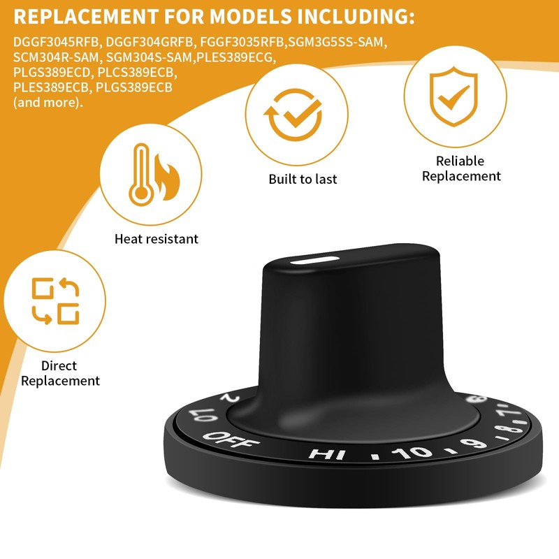 12200035 Range Surface Burner Knob Compatible with Whirlpool Kenmore Jenn