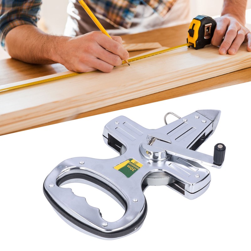 30m Portable Stainless Steel Frame Ruler Thick Durable Hand Operated