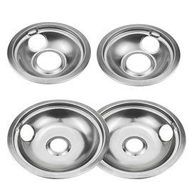 4 Pack Stainless Steel Reflector Bowls Universal Drip Pan Kits Gas Stove Burner Rings for Whirlpool W10278125
