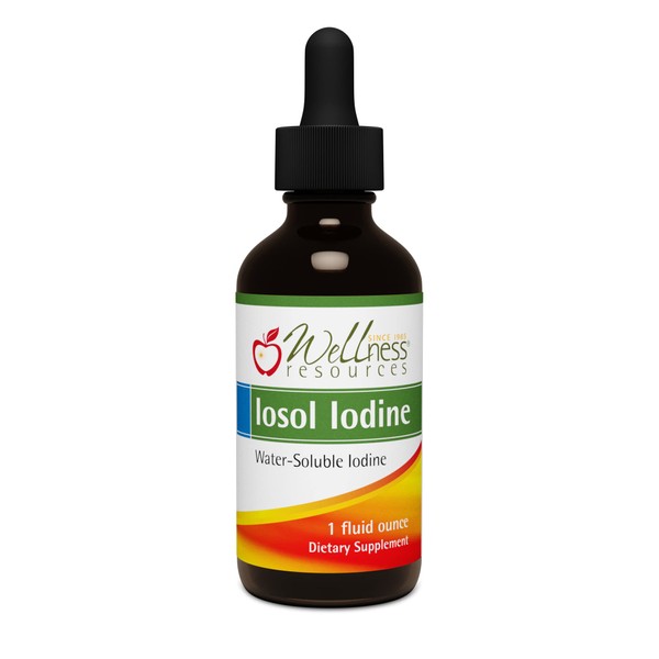 Iosol Iodine, High Potency Water-Soluble Liquid Iodine for Thyroid Health (1 Fluid Ounce) - Vegan
