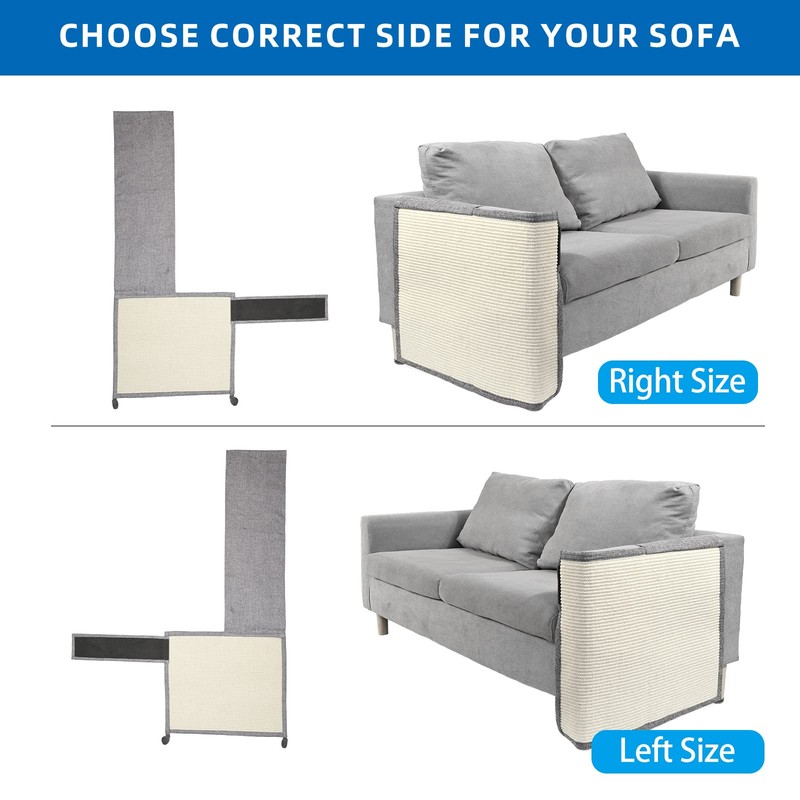 Cat Scratch Furniture Protector with Natural Sisal for Protecting Couch