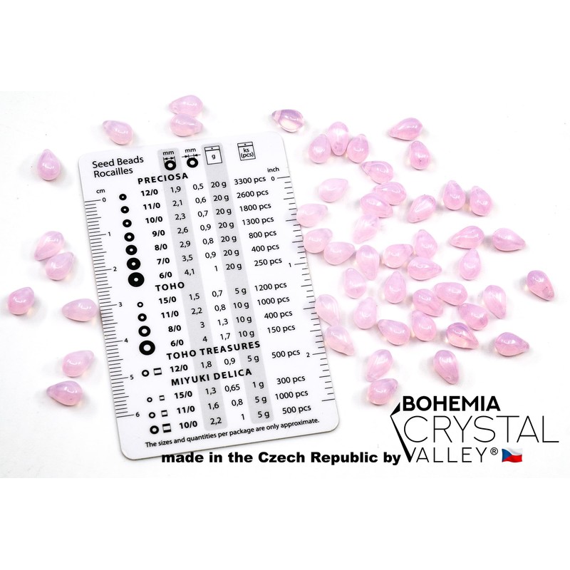 Czech 50-Piece Glass Beads, 6 x 9 mm, Teardrop Opal
