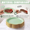 9 Inch Green Gradient Paper Plates, Gold Rim Party Plates
