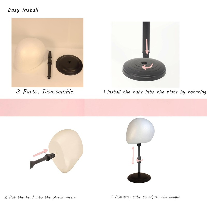Soporte ajustable para peluca (AD02-White Egg)