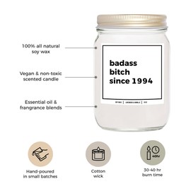 You Nique Designs 30th Birthday Candle Gifts for Women Men, 8 Oz, 30th Birthday Gifts for Her Him, Happy Birthday for Turning 30, Dirty Thirty 30 Year Old Birthday Candle (Mahogany Teakwood)