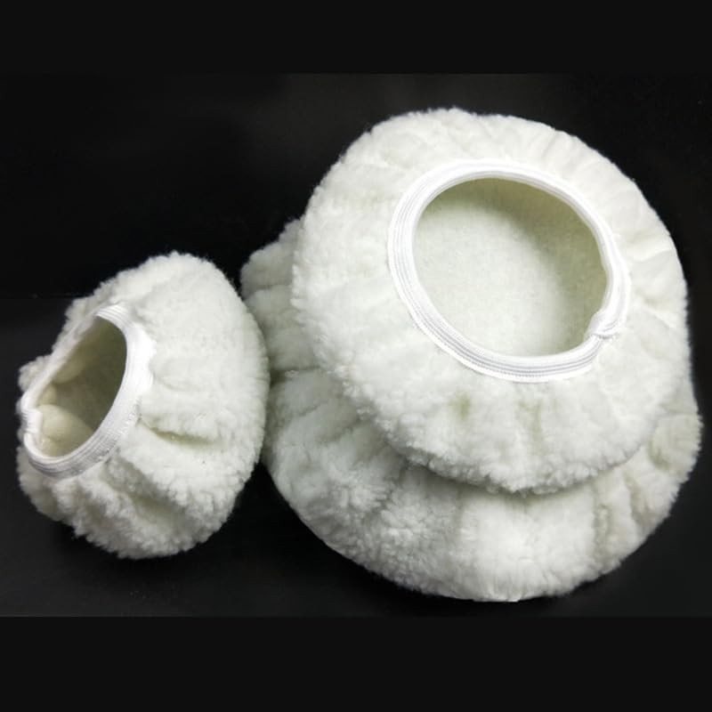 5PCS 10“ Car Polishing Bonnet Pads, Lamb Wool Car Bonnet