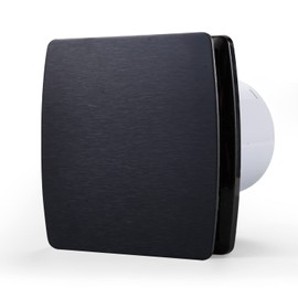 Zeyzer Black Bathroom Fan 110 CFM 1.0 Sone 5.9" Duct Square Ceiling or Wall Mount Ventilation Exhaust Fan for Bathroom/Corridor/Office/Laundry Room/SHop