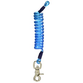 LLB Sports Coil Cord with Carabiner L Length 8.7 inches (22 cm), Blue 1101