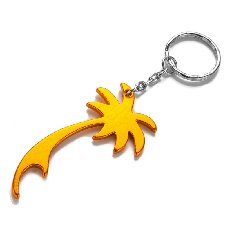 Gold Palm Tree Keyring Keychain Bottle Opener