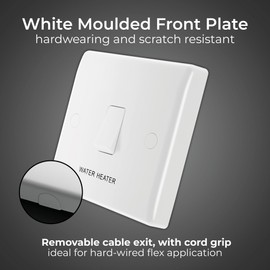 20 Amp DP Switch Water Heater c/w Neon & Flex Outlet - Nexus - White