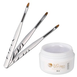 UV Builder Gel 30 ml with 3 Brush Set