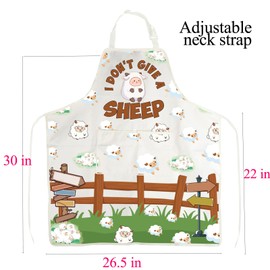 BNQL Sheep Apron with Pockets Sheep Gifts for Sheep Lover Sheep Owner Gifts Sheep Herder Gifts I Don't Give a Sheep Kitchen Apron