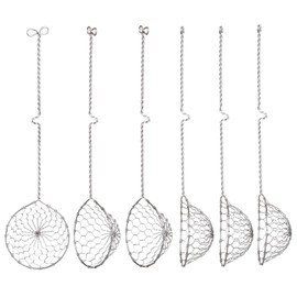 TheStriven Pack of 6 Kitchen Strainer Fondue Strainer Stainless Steel Strainer Slotted Spoon with Handles Kitchen Strainer Ladle Fondue Strainer Stainless Steel for Cooking Vegetables Mushrooms Meat